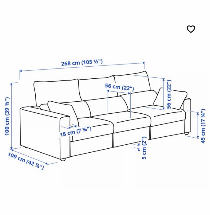 Vendo Sofa 3 lugares Ikea