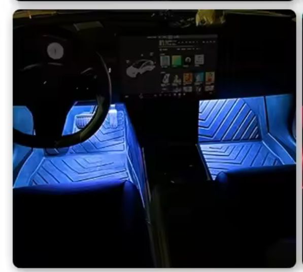 Luzes interior carro USB com comando
