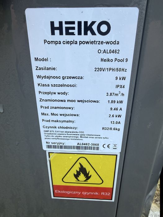 POMPA CIEPŁA do basenu  Heiko pool 9