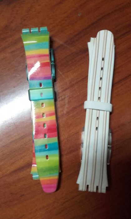2 braceletes swatch e peça para abrir relógio,para substituir pilha