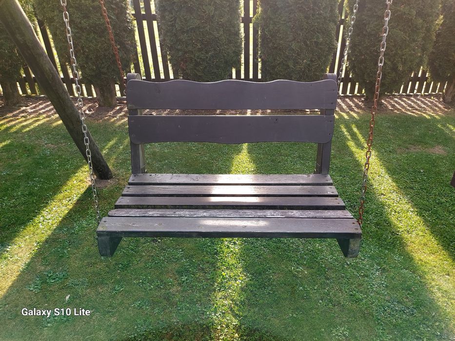 2 drewniane używane ławki do huśtawki 90 cm i 60 cm