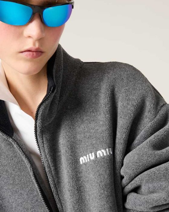 Світшот Miu Miu Fleece Sweatshirt Grey