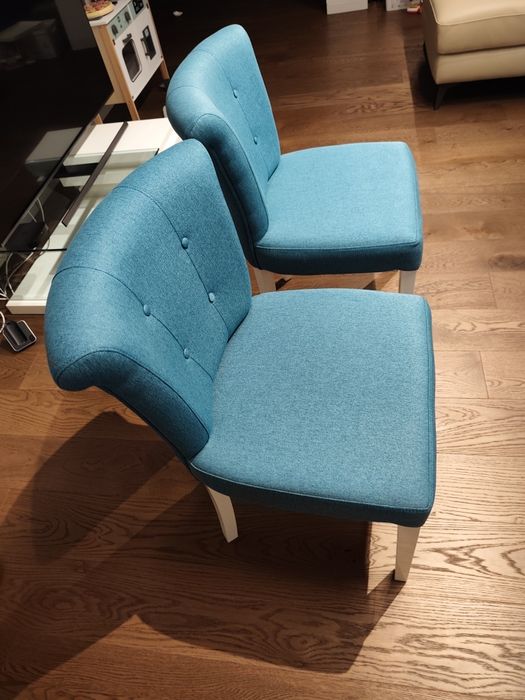 Cadeiras design tecido turquesa