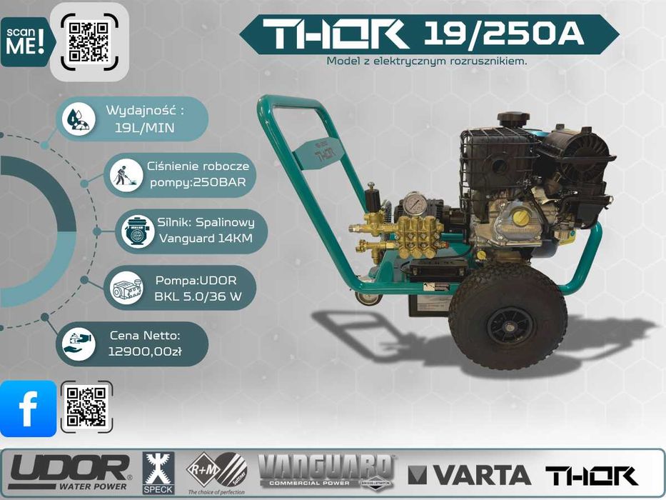 Myjka ciśnieniowa THOR 19/250A – 19L/min 250 bar *Vanguard 14KM*UDOR*