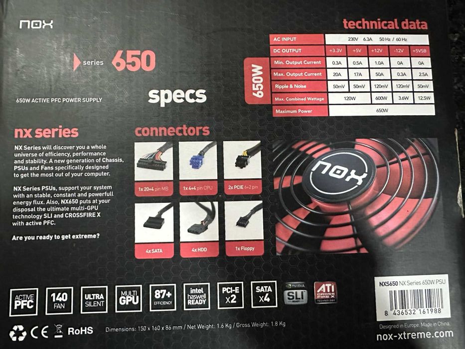 Fonte Alimentação 650W64283952355457120