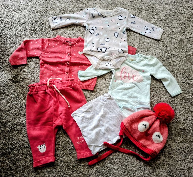 Zestaw dla dziewczynki r.62-68 6 sztuk