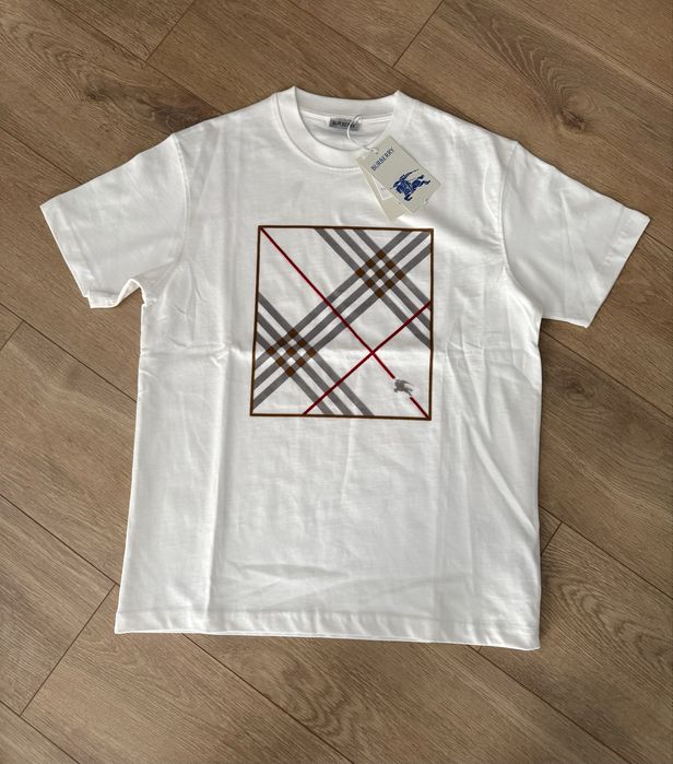 Męska biała koszulka t-shirt Burberry S M XL