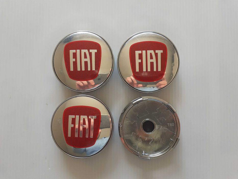 Centros/tampas de jante completos FIAT com 50, 56, 60, 65 e 68 mm