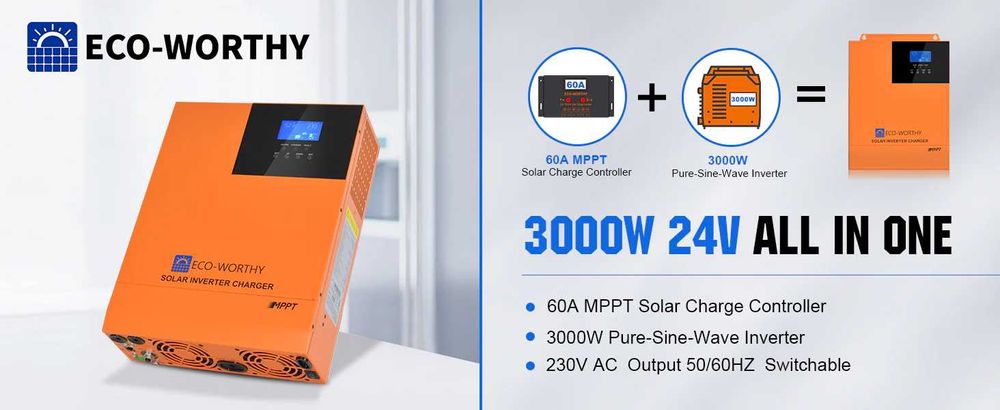 Інвертор гібридний  ECO-WORTHY 3000вт