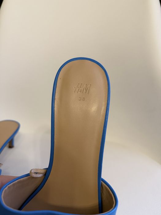 Сині мюлі сабо H&M з квадратним носком, р. 38