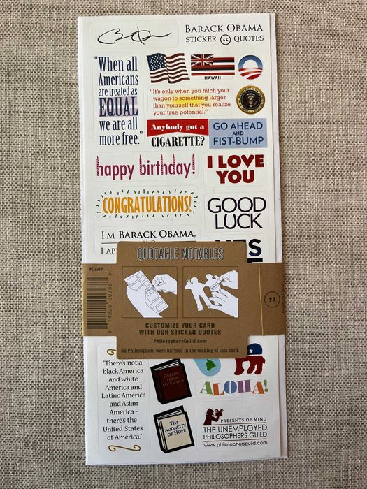 Cartão de Saudação e Autocolantes "Barack Obama"