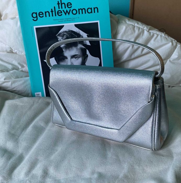 Torebka vintage unikat Sylvia’s King Highway srebrna kopertówka