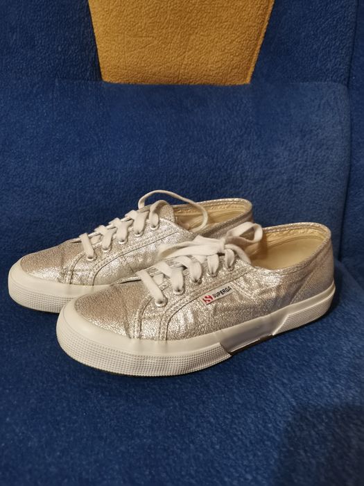 Кеды серебристые женские Superga