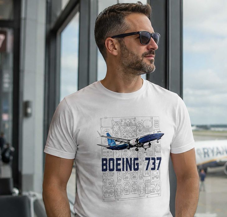 Koszulka męska SAMOLOT w stylu gry Flight Simulator prezent dla gracza, rozmiar L