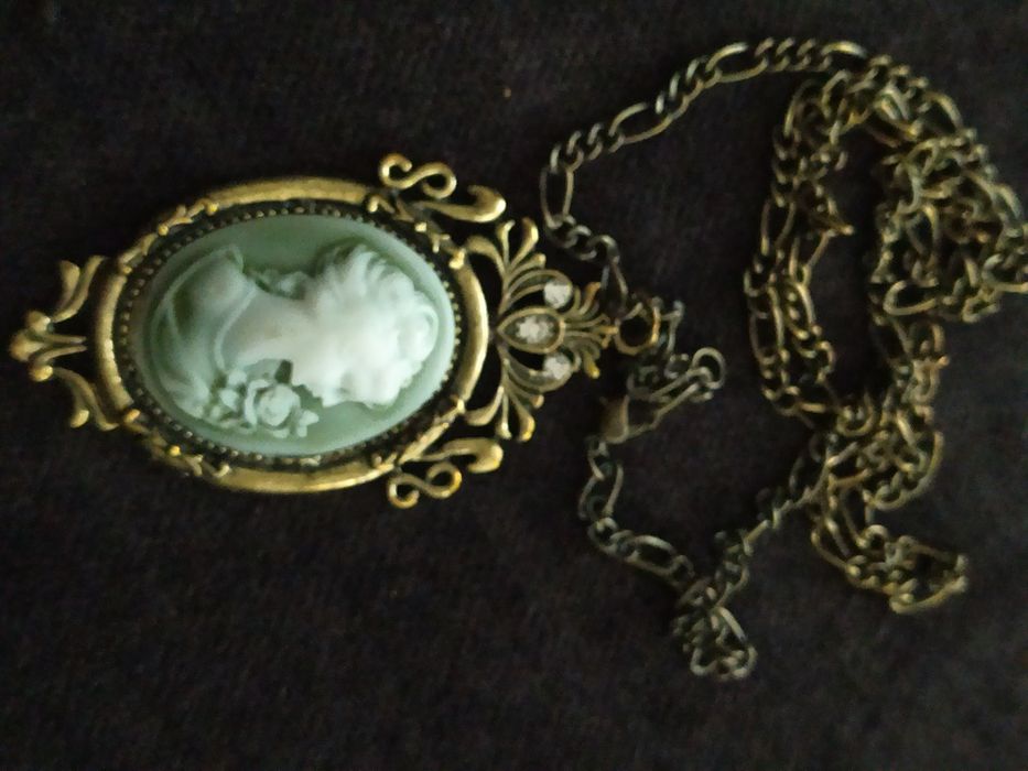 Duży naszyjnik Kamea vintage