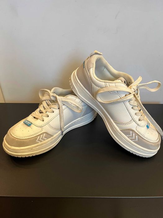 Wyjątkowe adidasy Sonic Zara, skórzane, białe, ok 20,5 cm wkładka