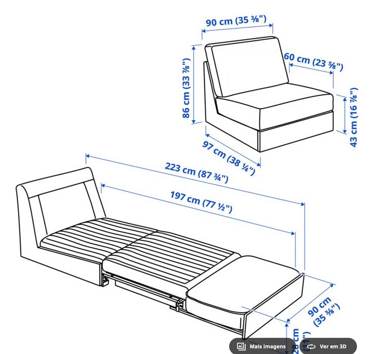 Vendo sofa-cama, confortável em ótimo estado-ideal para visitas