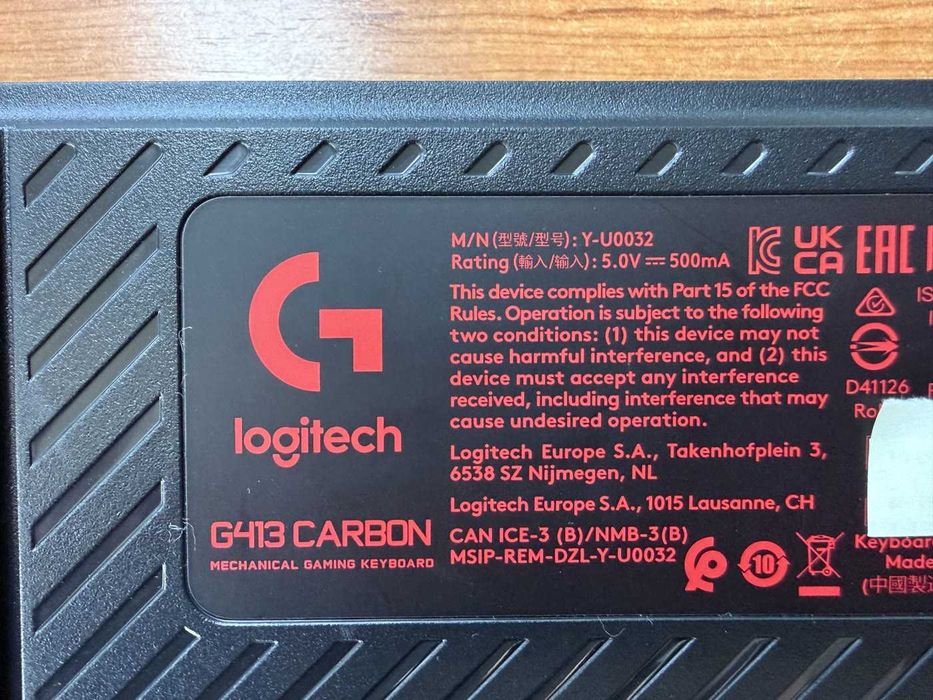 Combo Gaming Logitech - Teclado mecânico G413 Carbon PT-PT + Rato G403 HERO
