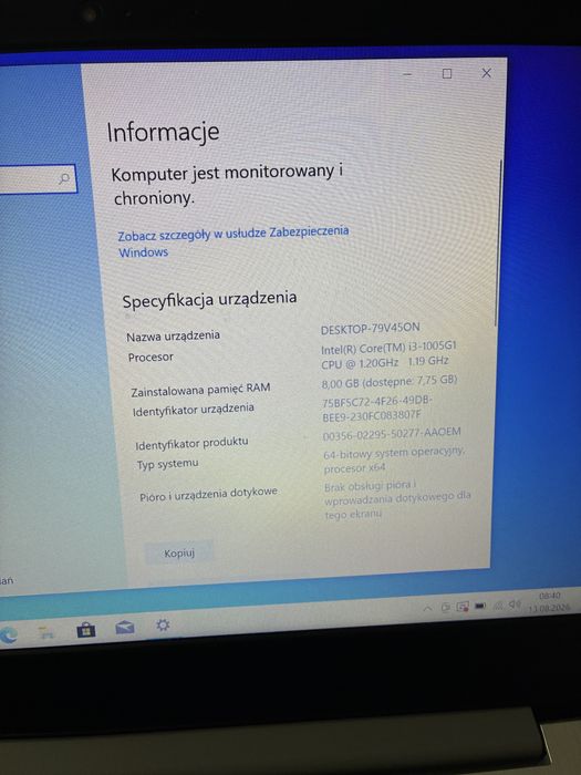 lenovo ideapad 3 14iil05 i3 8GB ram 256SSD