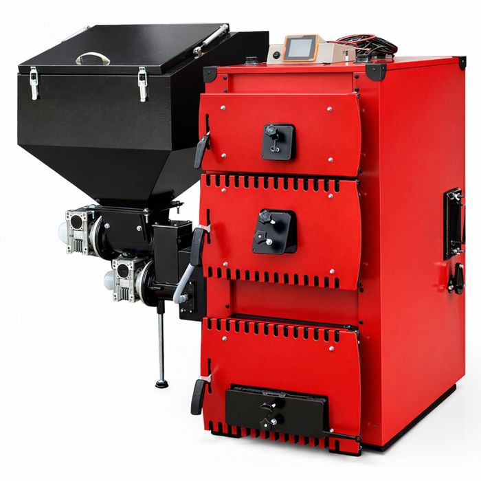 Kocioł Z Podajnikiem 12 kw do 110m2 Piec na Pellet Groszek i Drewno