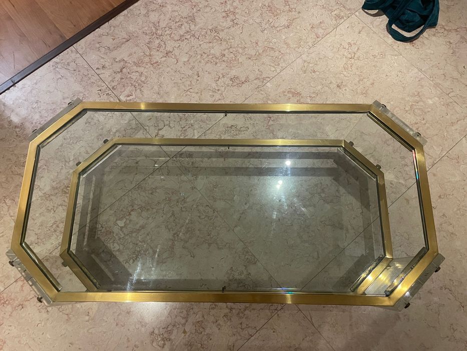 Mesa de centro de vidro vintage