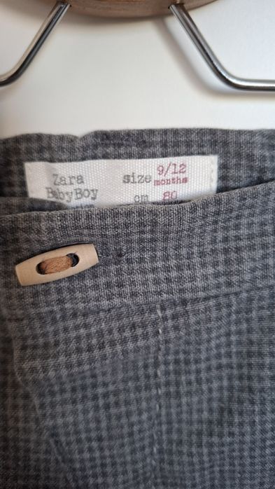 Spodnie w kratkę szare eleganckie Zara rozm. 80