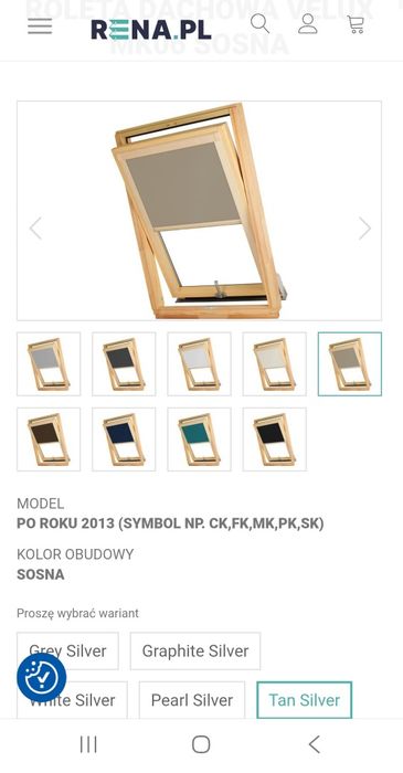 Roleta dachowa VELUX MK06 SOSNA - Tan Silver
