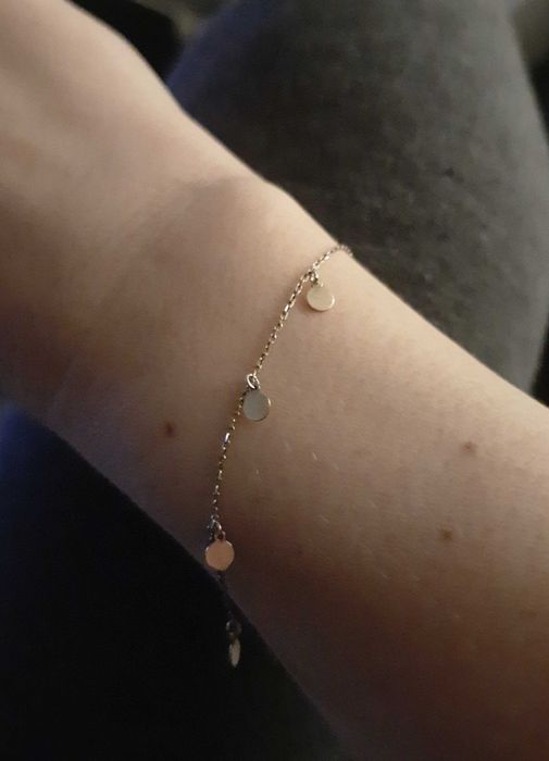 Bransoletka srebrna pozłacana yes blaszki kolka koleczka zlota