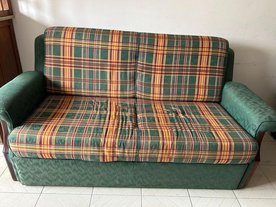 Sofá cama em tecido