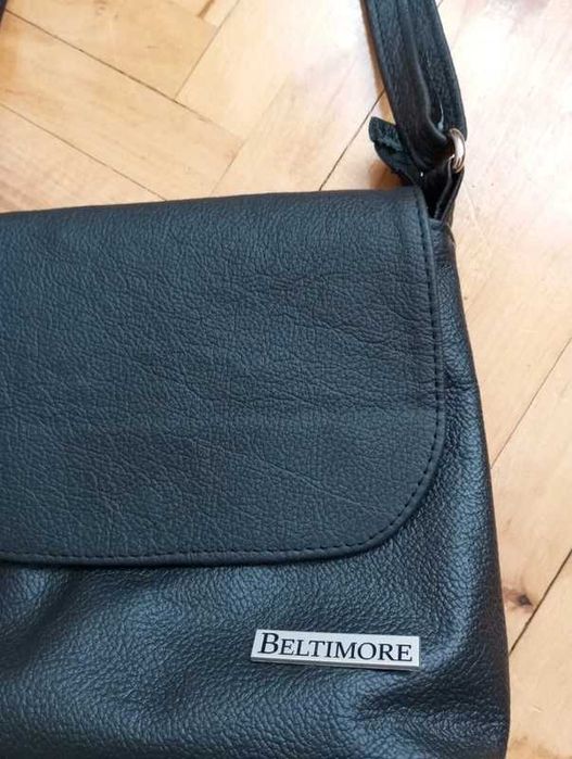 Elegancka Czarna Torebka Listonoszka Skórzana Beltimore