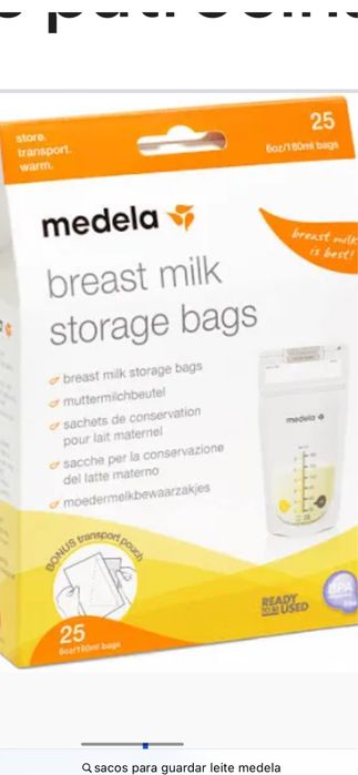 Extrator de leite e sacos de conservação Medela