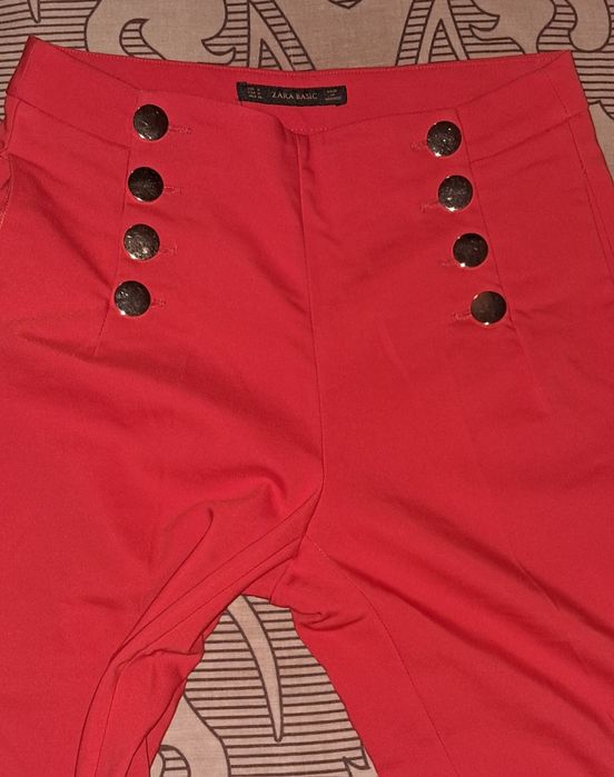Брюки красные zara basic размер М