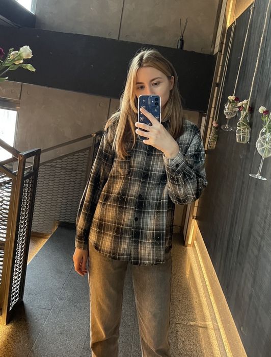 Сорочка в клітинку, картата сорочка, розмір хс-с