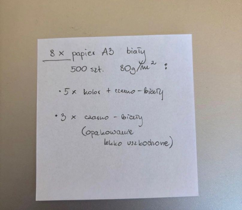 Papier do drukarki 8sztuk
