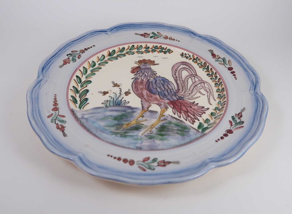 Prato Galo Faiança Francesa - 26 cm