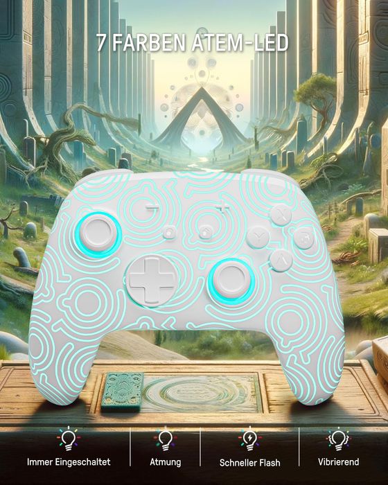 Kontroler bezprzewodowy PALPOW do Switch 2 z RGB LED - Biały