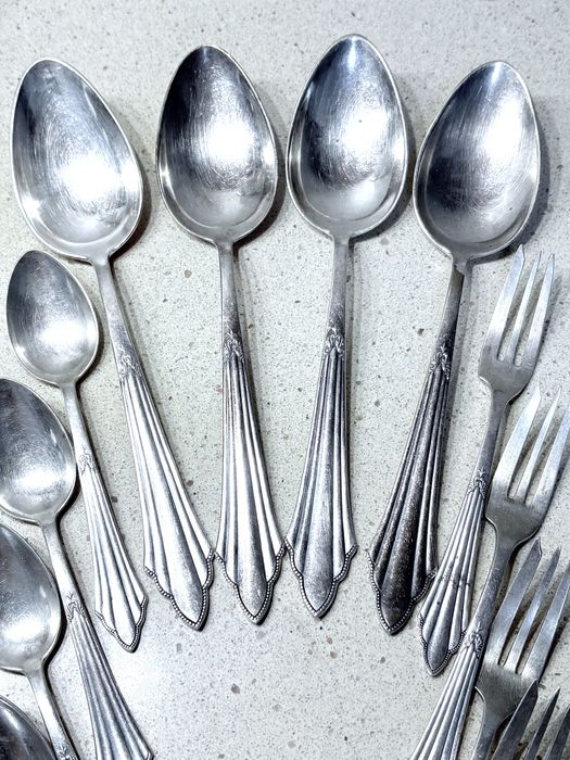 Excelentes peças de talheres WMF padrão leque com banho em prata