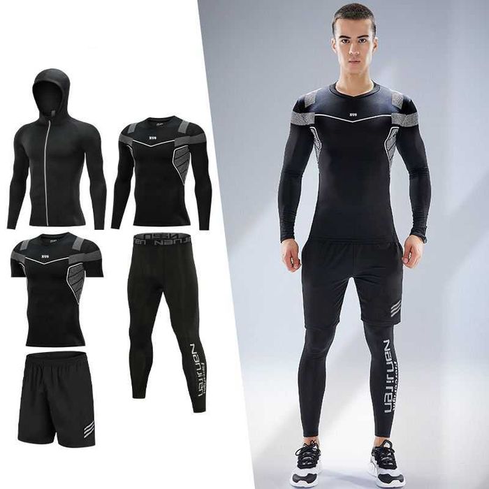 Компрессионная одежда 5 в 1 рашгард, леггинсы, футболка, шорты и худи!