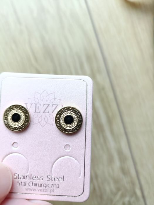 Vezzi kolczyki sztyfty stal nierdzewna kółka wzory azteckie