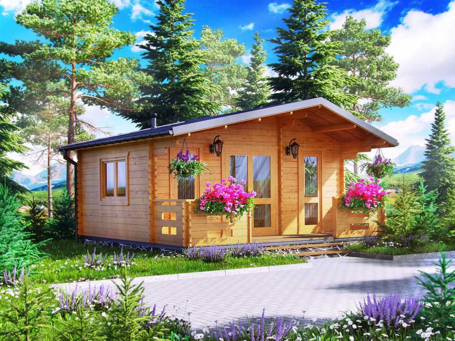 Ogrodowy Domek Letniskowy Całoroczny 25m2 z Bali Profilowanych