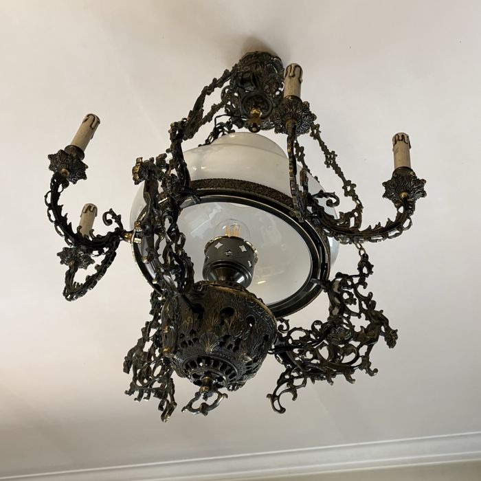 Candeeiro de Teto em Ferro Vintage