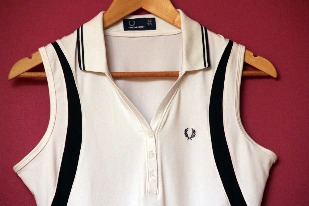 Fred Perry UK 12 (wmns M) поло женское дышащий нейлон открытое плечо