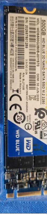 Disco SSD WD Blue 500GB M.2 2280 SATA 3D NAND — WDS500G2B0B