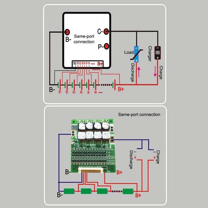 Плата BMS 13S 48V (30А) 50A для  Li-ion акумуляторів