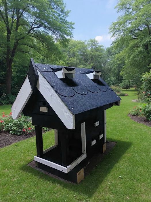 Karmnik i 12 domków dla ptaków 2w1 – Małe Ptasiowe Miasteczko