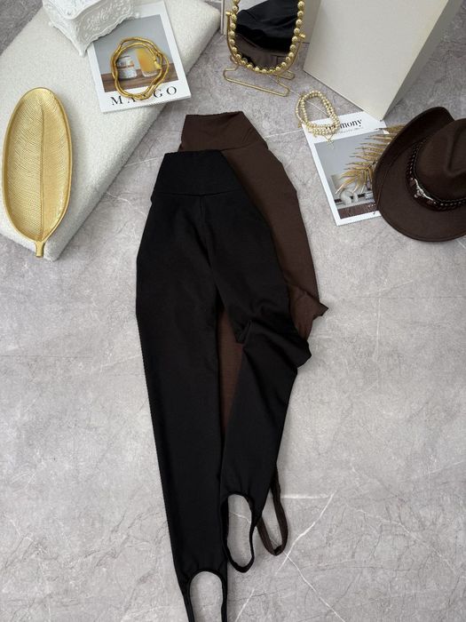 Лосини зі штрипками шоколад теплі микродайвінг на флісі