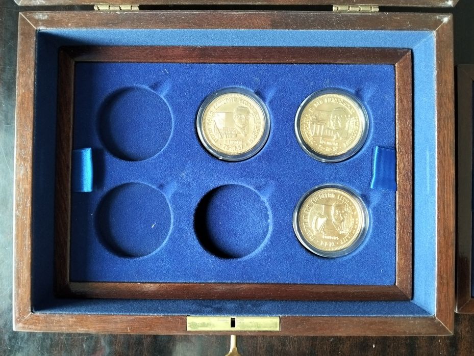 Estojo 15 Moedas/Medalhas Prata .925 Banhadas a Ouro Países União Europeia 1992