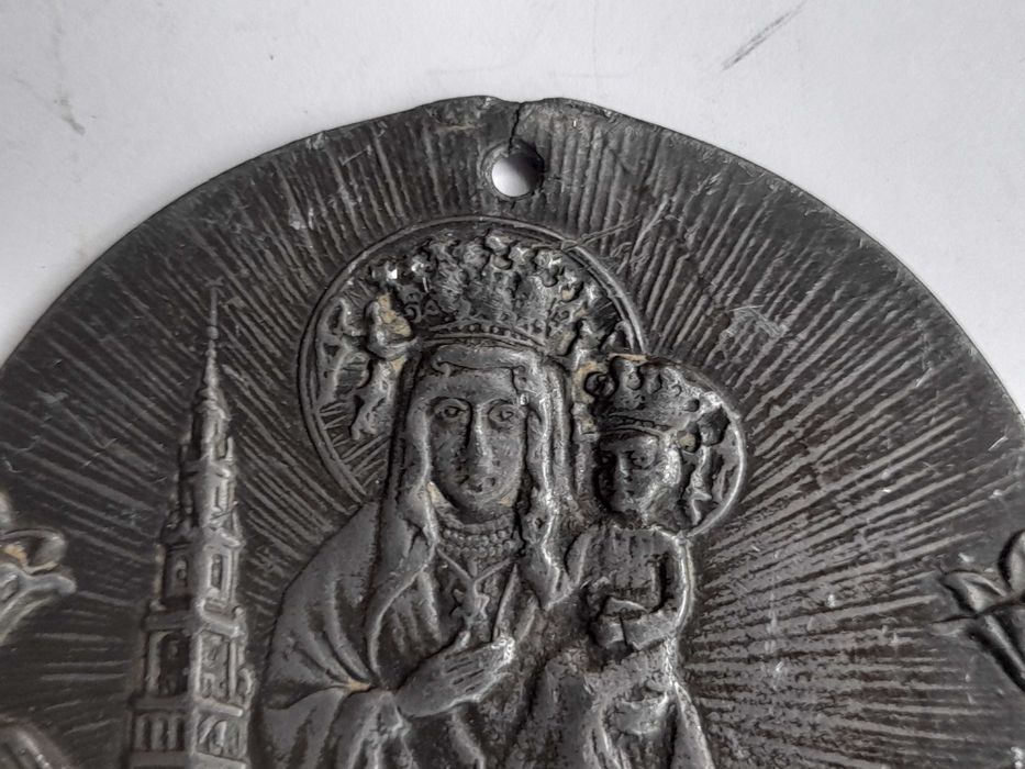 Stara przedwojenna plakieta Matka Boska Klasztor Jasnogórski (cynkal)