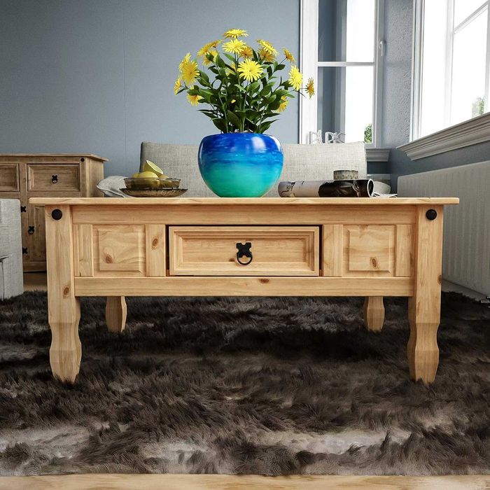 Mesa de centro mesa de café mesa auxiliar - em pinho - 94 x 45 x 56 cm