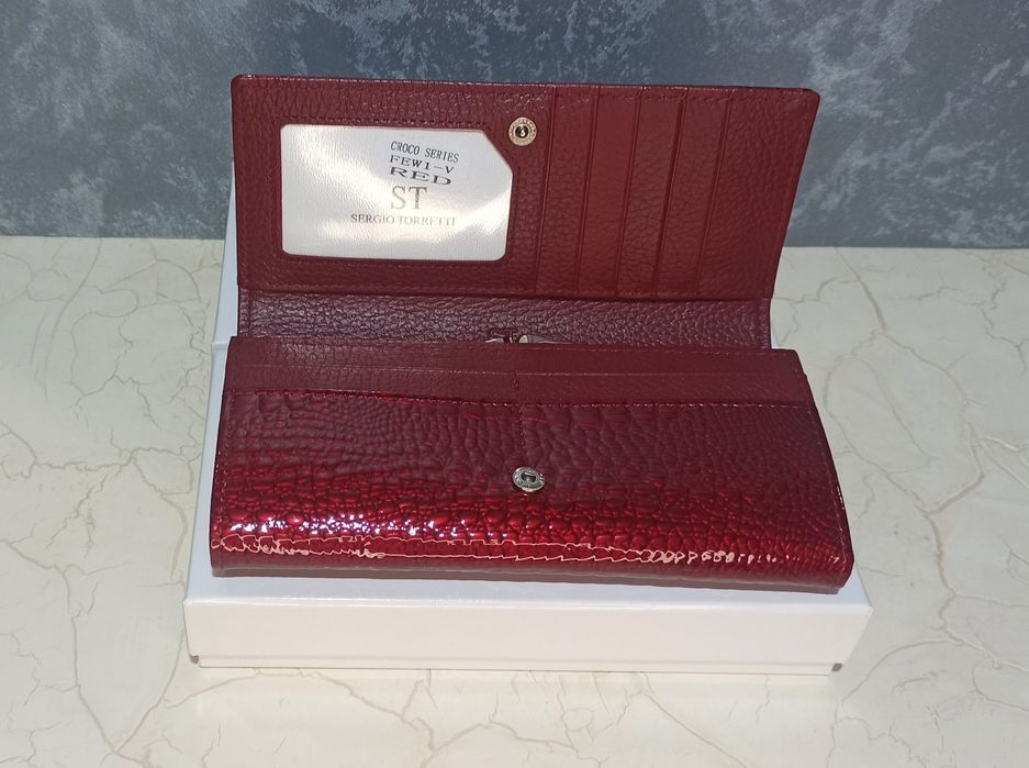 Кошелек женский кожаный лаковый ST гаманець жіночий шкіряний